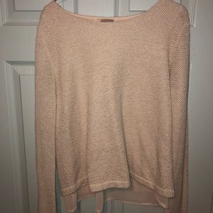 Gold/blush shimmering contemporary sweater
